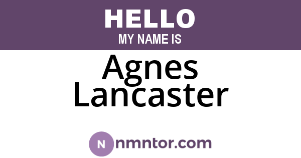 Agnes Lancaster