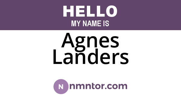 Agnes Landers