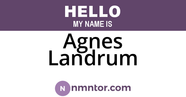 Agnes Landrum