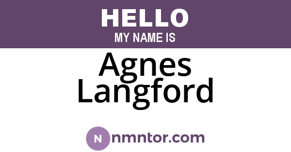 Agnes Langford