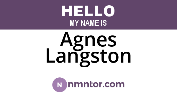 Agnes Langston