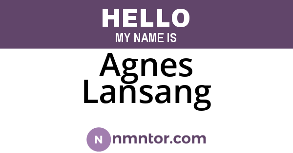 Agnes Lansang