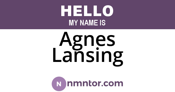 Agnes Lansing