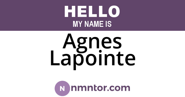 Agnes Lapointe