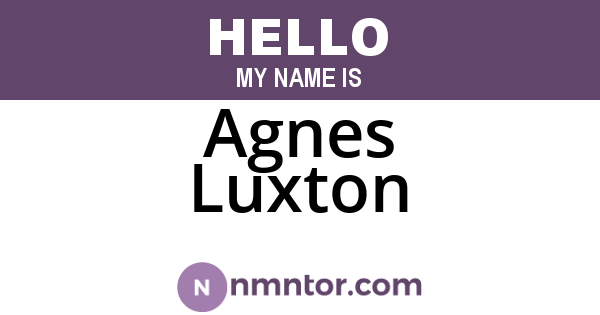Agnes Luxton