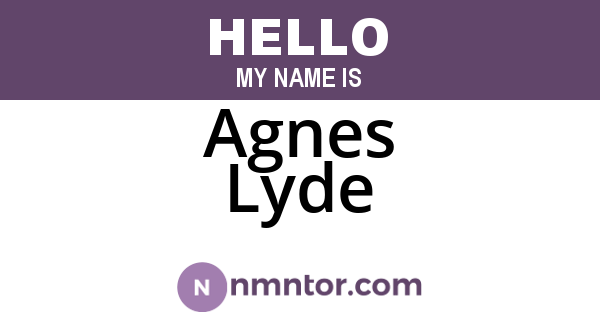 Agnes Lyde