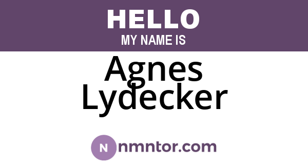 Agnes Lydecker