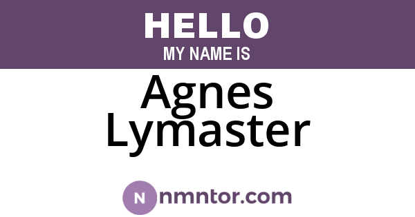 Agnes Lymaster