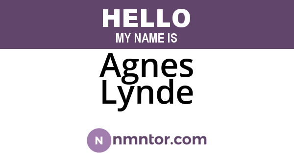 Agnes Lynde