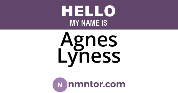 Agnes Lyness