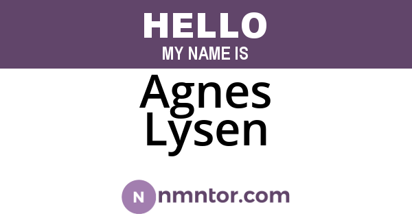 Agnes Lysen