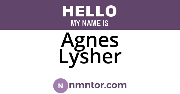 Agnes Lysher