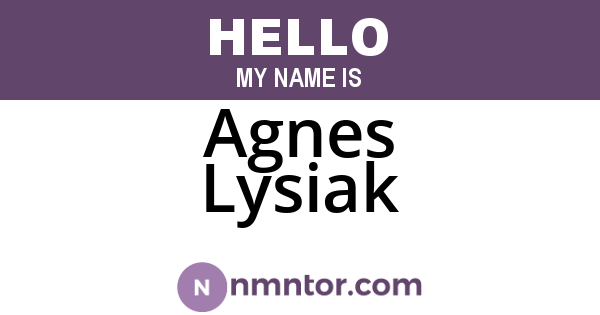 Agnes Lysiak