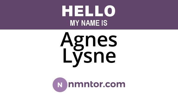 Agnes Lysne