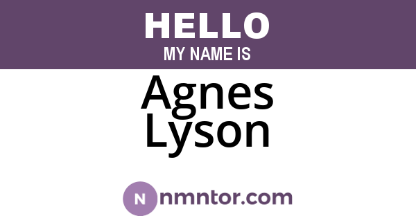 Agnes Lyson