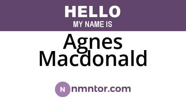 Agnes Macdonald