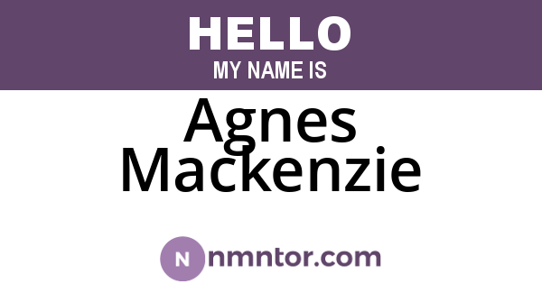 Agnes Mackenzie