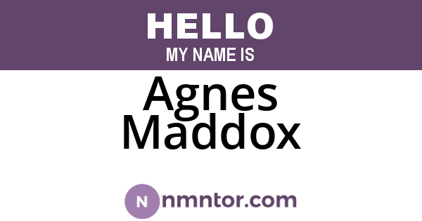 Agnes Maddox