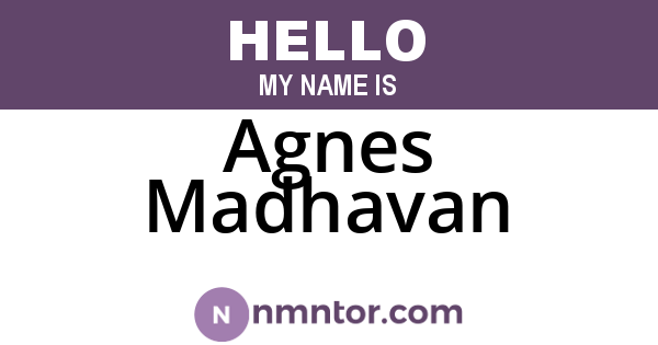 Agnes Madhavan