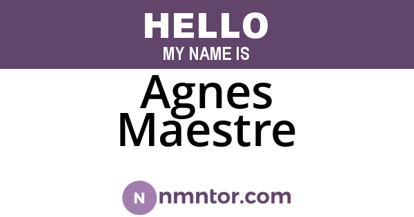 Agnes Maestre