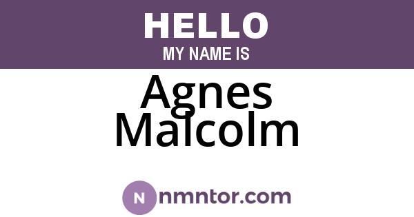 Agnes Malcolm