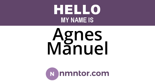 Agnes Manuel