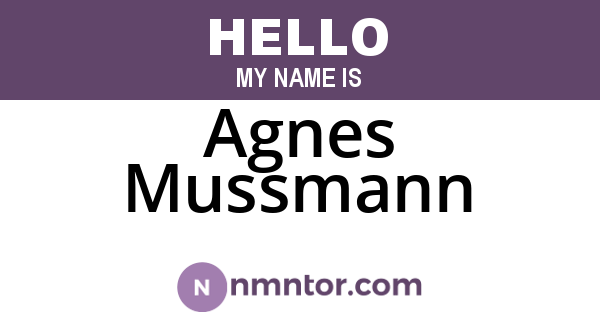 Agnes Mussmann