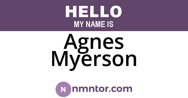 Agnes Myerson