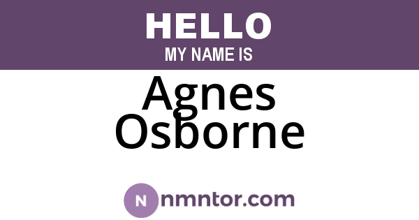 Agnes Osborne