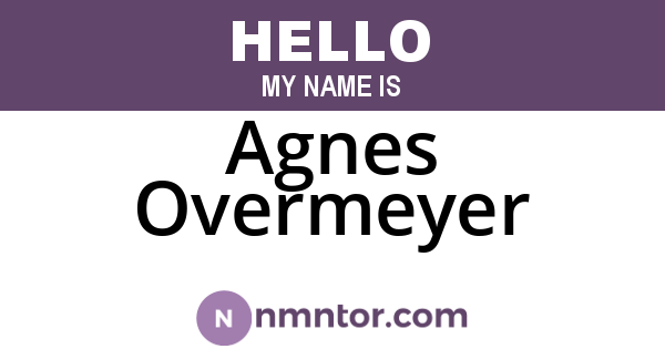 Agnes Overmeyer