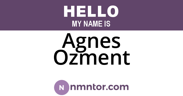 Agnes Ozment