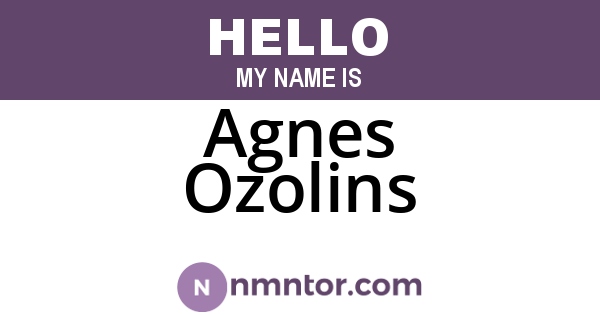 Agnes Ozolins