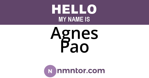 Agnes Pao