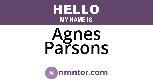 Agnes Parsons