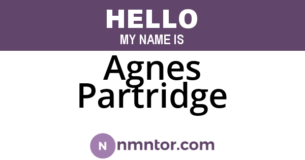 Agnes Partridge