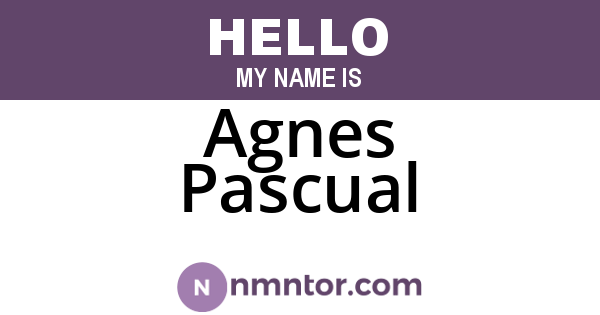 Agnes Pascual
