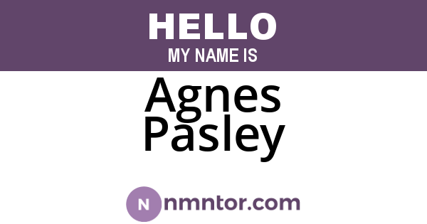 Agnes Pasley