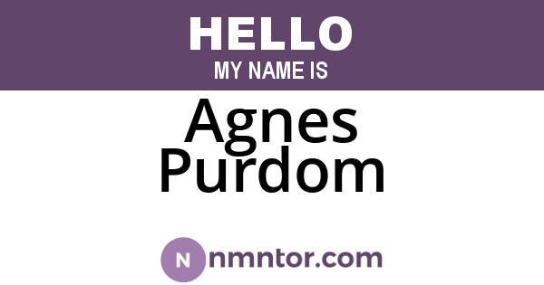 Agnes Purdom