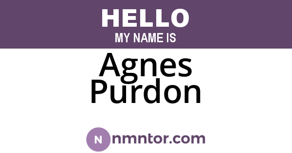 Agnes Purdon