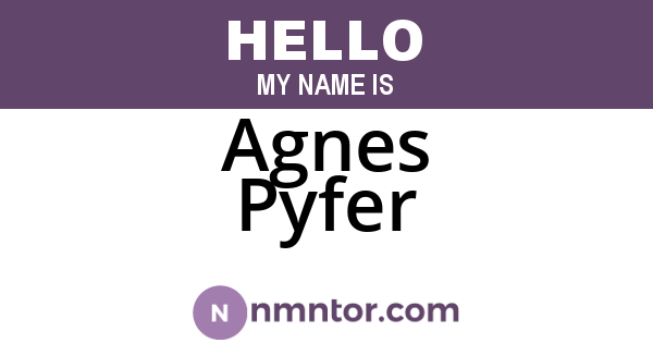 Agnes Pyfer