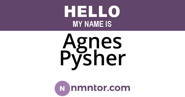 Agnes Pysher