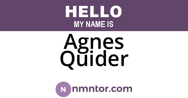 Agnes Quider