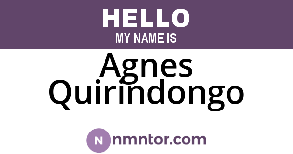 Agnes Quirindongo
