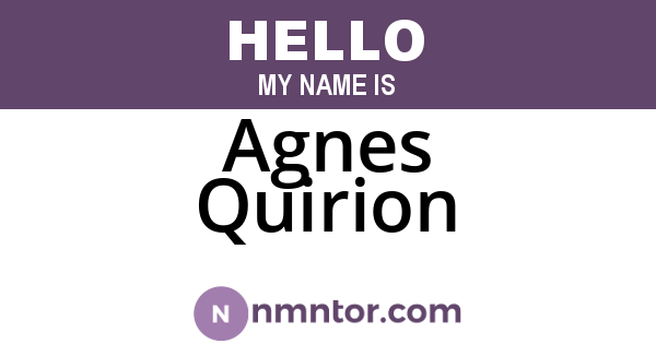 Agnes Quirion
