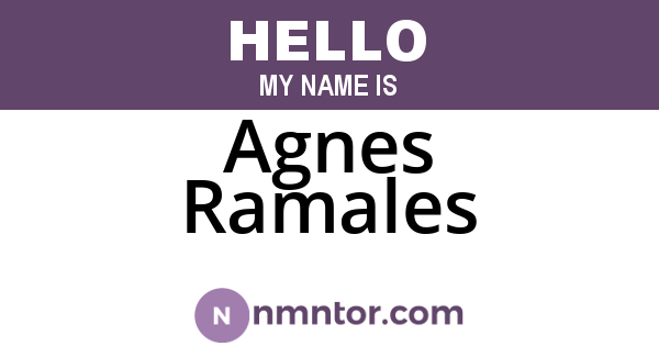 Agnes Ramales