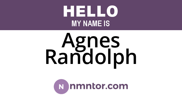 Agnes Randolph