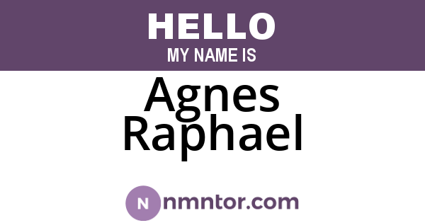Agnes Raphael