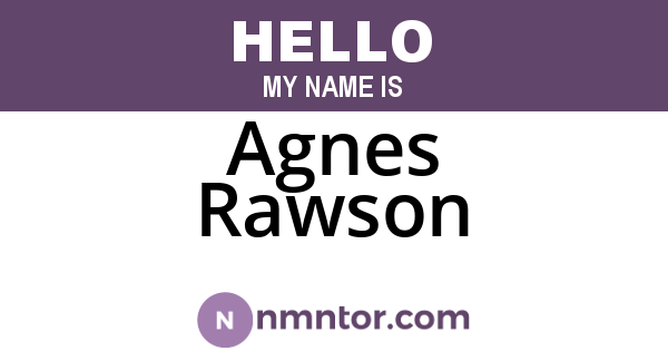 Agnes Rawson