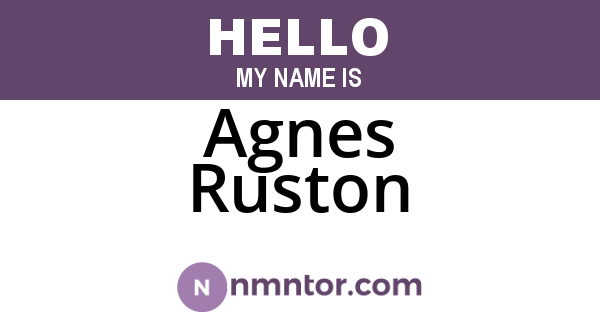 Agnes Ruston