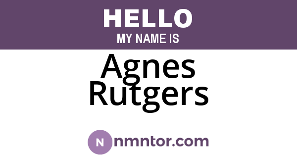 Agnes Rutgers